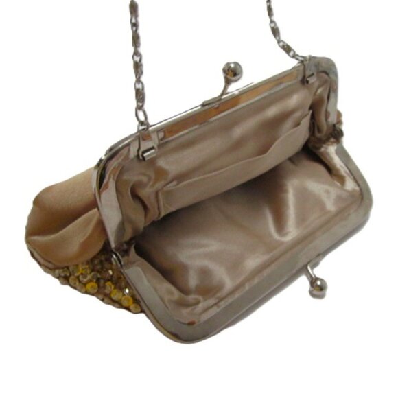 Gold Sequin Beaded Bag Evening Formal - Picture 4 of 6